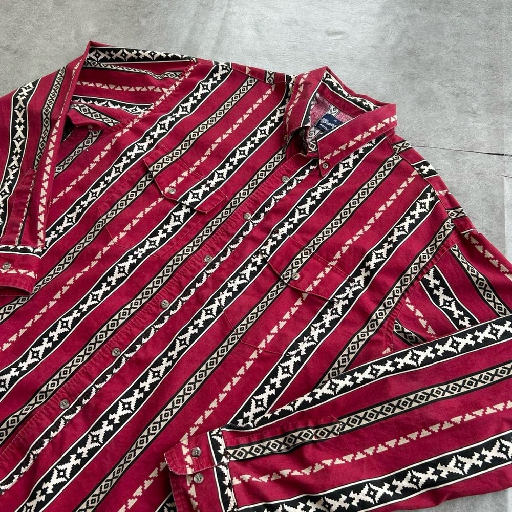 Vintage Wrangler Western Button Up Aztec Southwestern Shirt